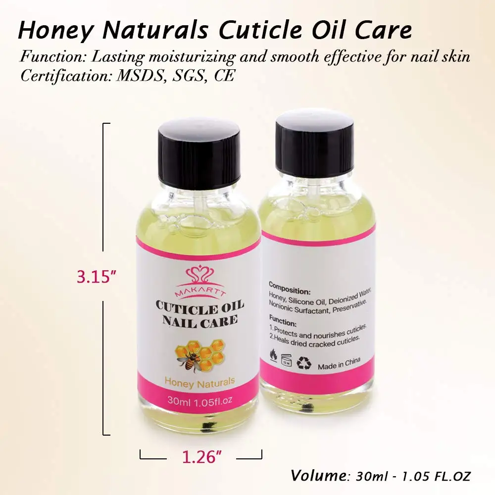Makartt 30ML Nail Nutrition Oil Bee Naturals Nail Cuticle Oil Non-irritating Milk Odor 5 Mins Fast Absorption Not Greasy