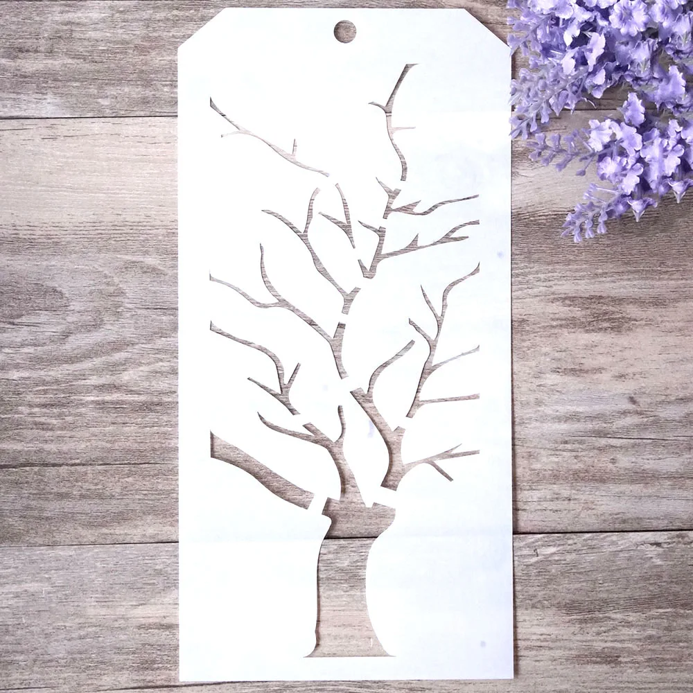 

12*24 см DIY елка трафарет для рисования наклеек альбом декоративные тисненые бумажные открытки