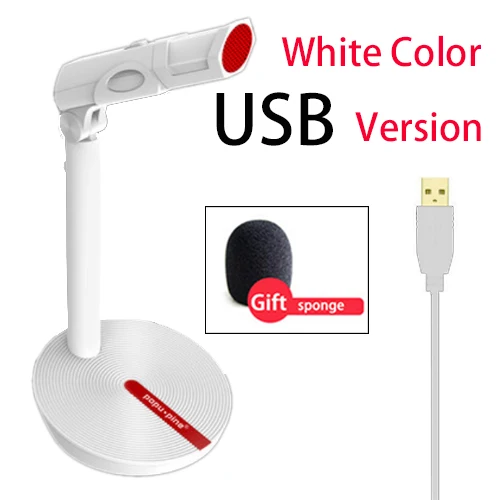 HD Портативный Студийный ПК USB 3,5 мм проводной аудио Микрофон для компьютера с кнопкой регулировки громкости вкл/выкл проводной профессиональный микрофон - Цвет: Черный