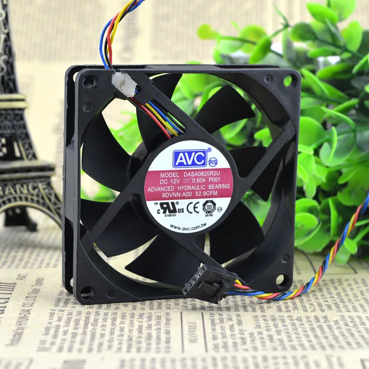DASA0820R2U DC 12V 0.6A 4 провода ШИМ 8020 8 см для Optiplex 790 990 с волокнно-Оптической вилкой чехол