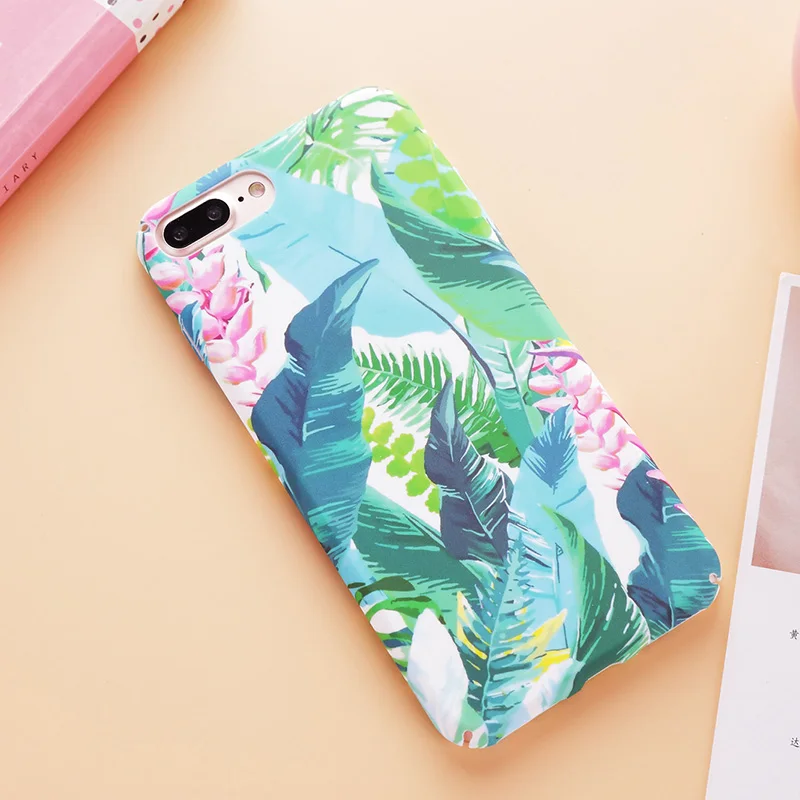 Fashion phone case для iphone 7 plus 6 6s плюс жесткий задняя крышка тропический банановые листья