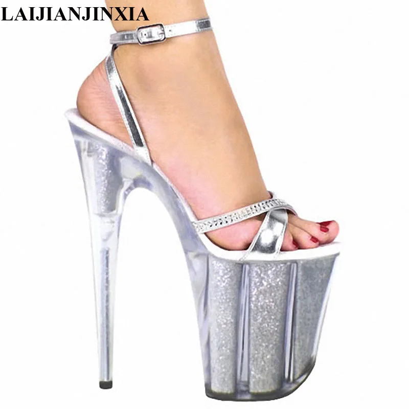 LAIJIANJINXIA Summer Women's Shoes 10 CM Platform Sandals Pole Dancing Shoes 20 CM High Heels Shoes Nightclub Dance Shoes E-088