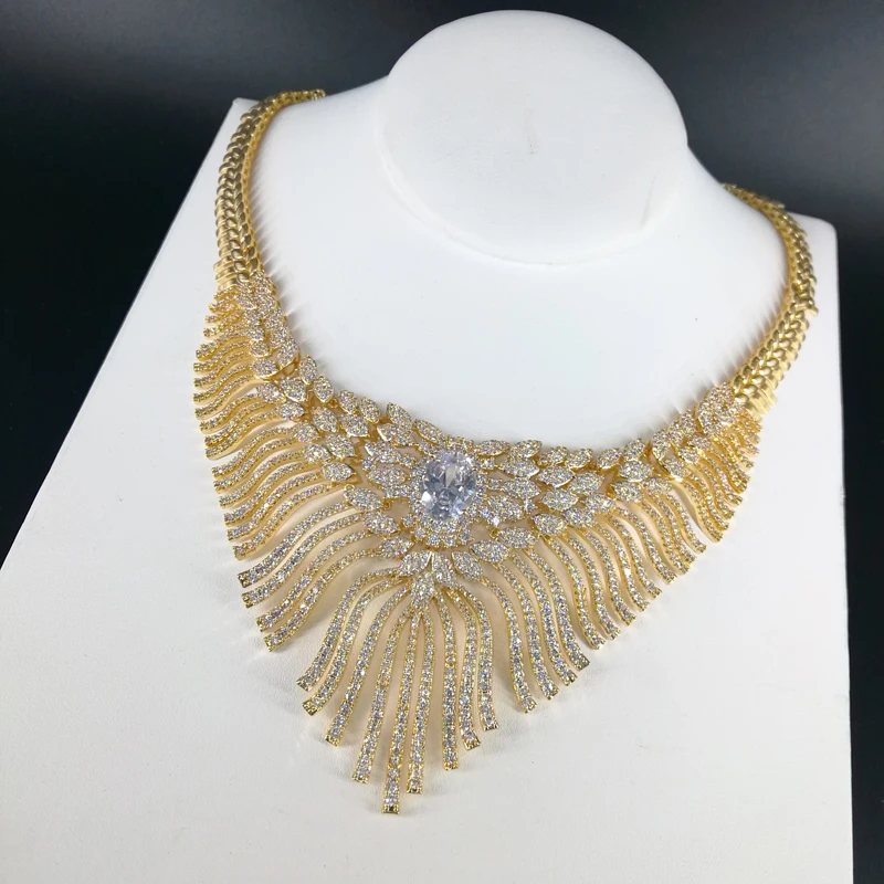 Новинка 2020 роскошный модный популярный комплект из золотистого ожерелья и