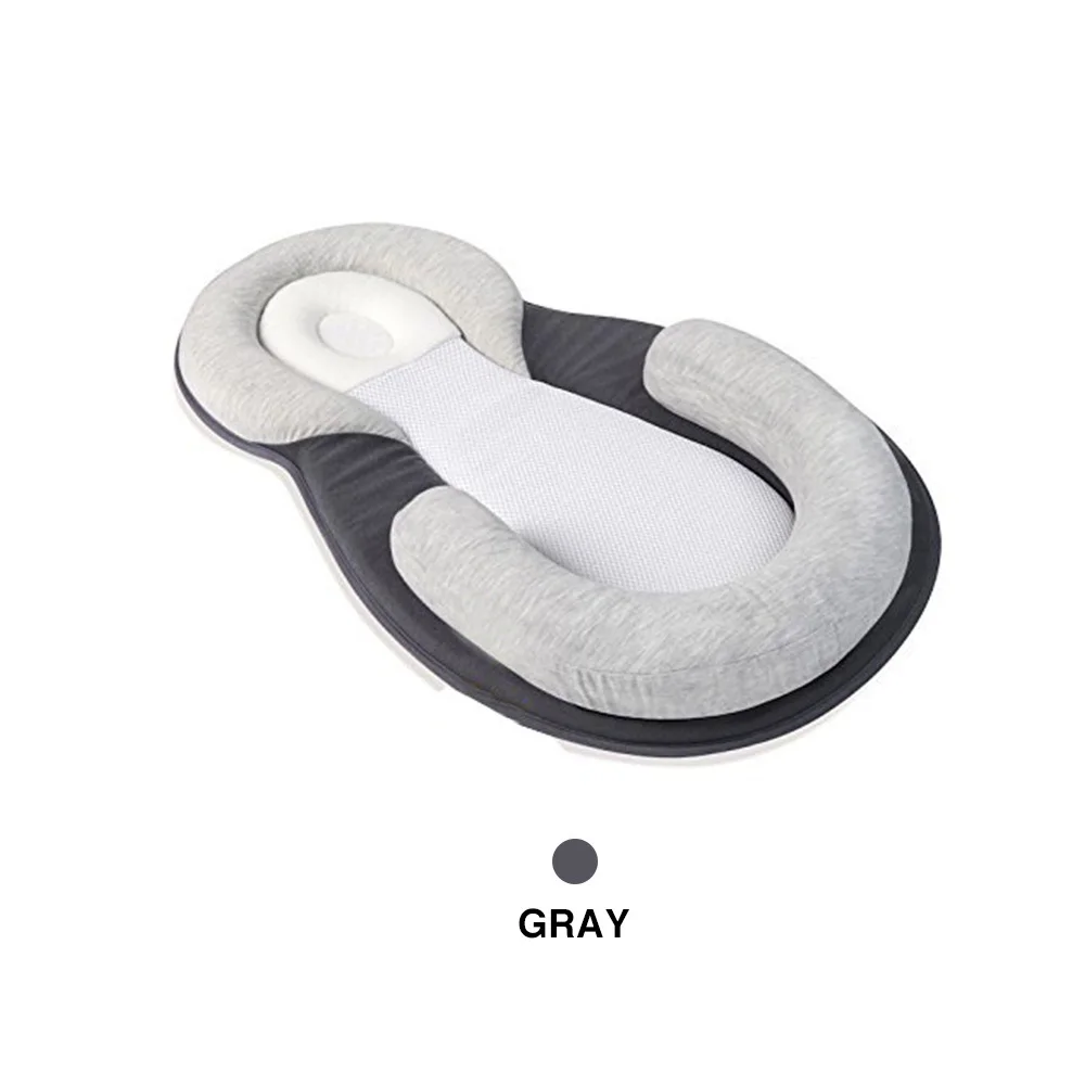 Gray Детская подушка для новорожденных, мягкая хлопковая детская подушка для позиционирования, u-образная подушка для младенцев, не скатывается, детский коврик для защиты от опрокидывания - Цвет: Gray