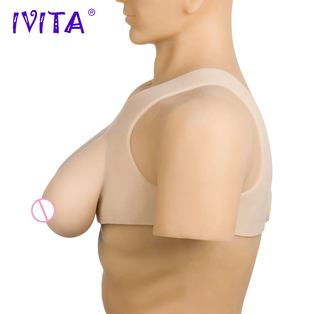 Реалистичные Силиконовые груди IVITA 1800 г поддельные подходит для транссексуала