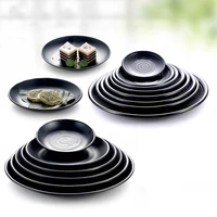 black frost imitation porcelain dinnerware round dinner plate western restaurant with melamine dish a5 melamine tableware