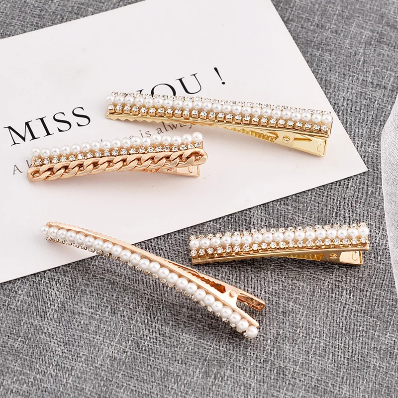 EASYA Simulated Pearl Series Hairpin Hair Accessories Elegant Crystal Wedding Headwear Clips For Bridal Girls |