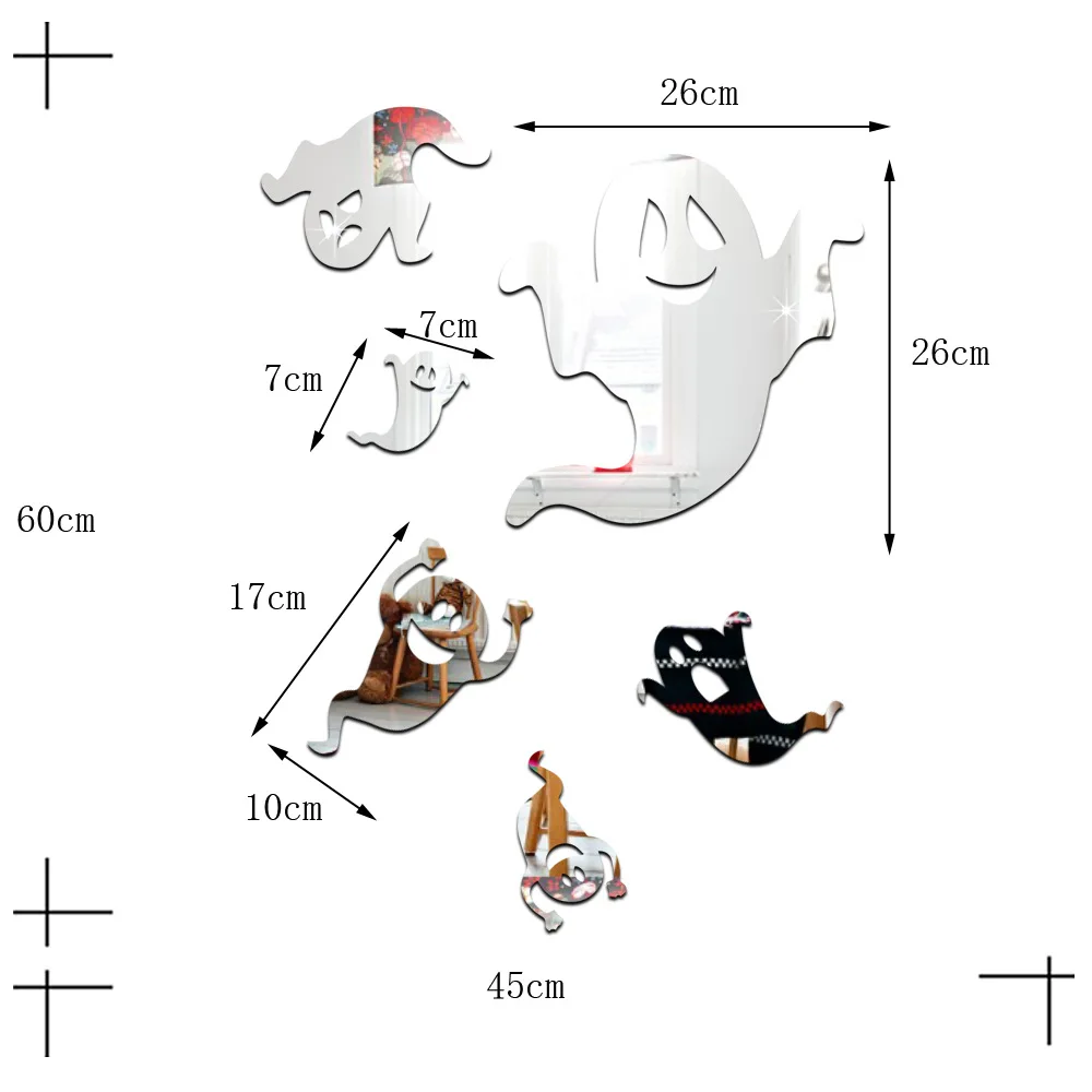 Креативные настенные наклейки Funlife на Хэллоуин с черным призраком фоновые
