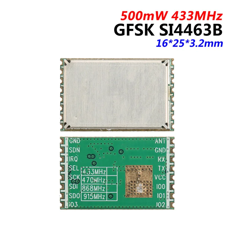 433 МГц/470 МГц SI4463B PA GFSK беспроводной приемопередатчик модуль 500 мВт для Arduino |