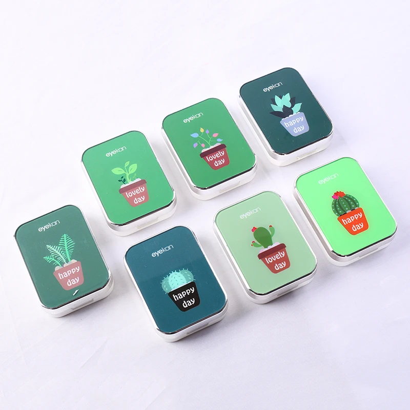 Cute full function Double small cartoon fashion luxury lens box Plastic Mirror Contact Lens Case | Аксессуары для одежды