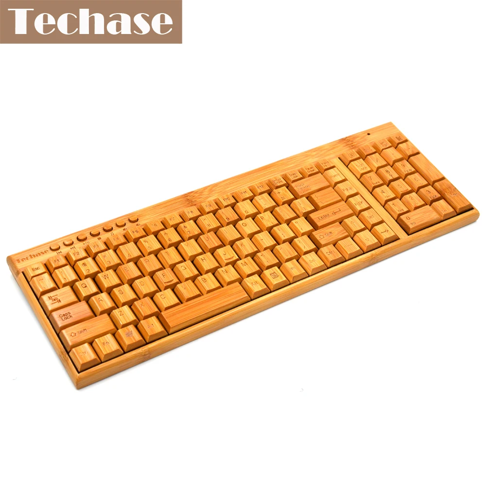 Деревянная тонкая мышь Techase Teclado E беспроводная клавиатура и Sem Fio Бамбуковая мини