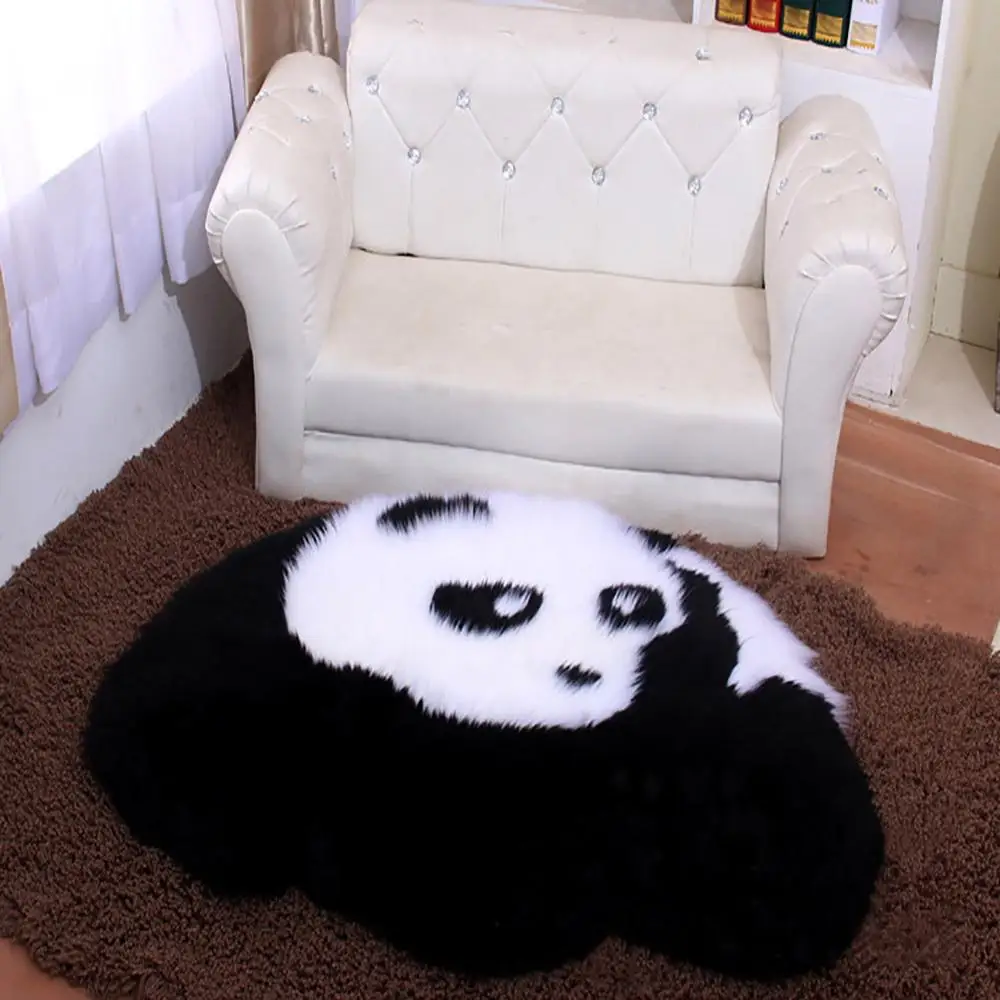 panda Y Meijuner, австралийский ковер из искусственной шерсти, детский коврик для ползания, плюшевые коврики, мультяшная панда, мохнатый, нескользящий, из овчины, ковер для спальни, A018 - Цвет: panda Y