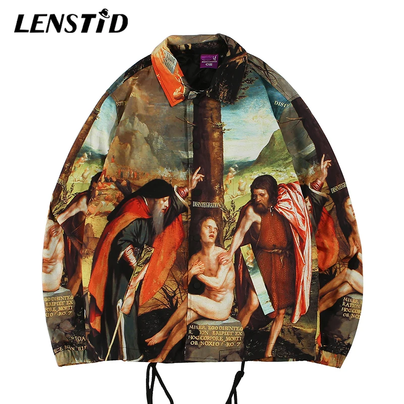 LENSTID осень новая мужская хип-хоп куртка уличная старинная жизнь Ретро винтажная