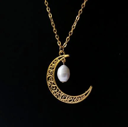 Hzew ожерелье Сейлор Мун солнце и луна Ювелирные изделия Золотой натуральный