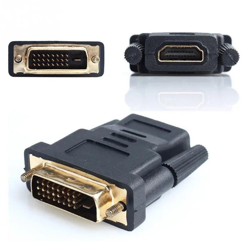 Позолоченный адаптер DVI 24 + 1 HDMI преобразователь штекер-гнездо