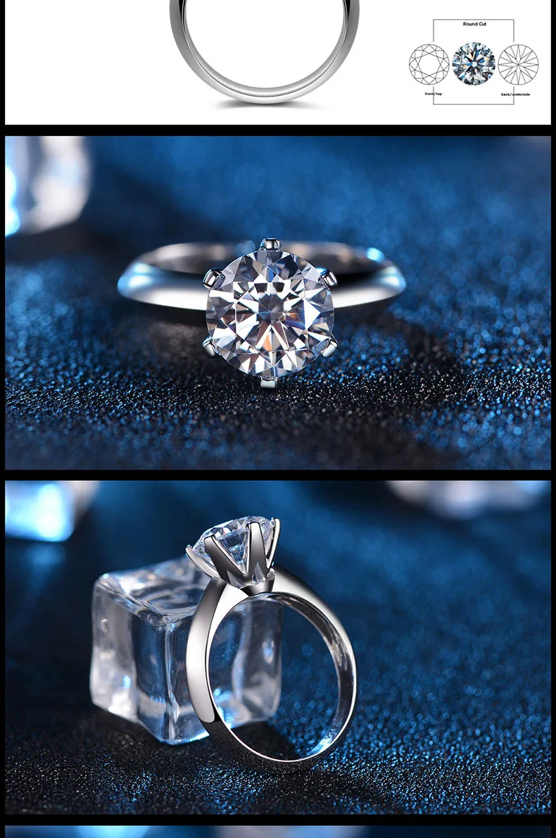 6 коготь Классическая 1.0ct Помолвочное с солитёром обручальное кольцо для Для женщин из белого золота 18 карат, ручная работа, GIA Ювелирные изделия с алмазами