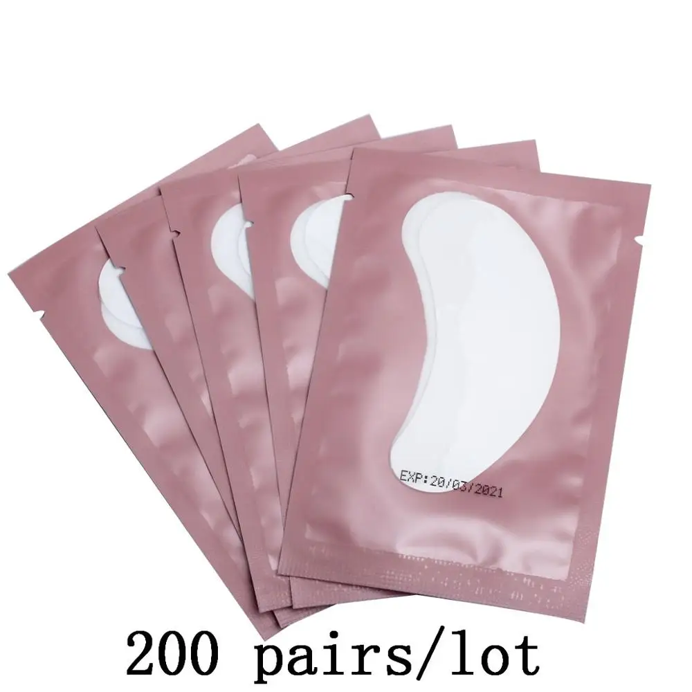 Pink 200 Eyepads 50/100/200 пар бумажные патчи для ресниц накладки под глаза ресницы, глаза патчи Безворсовая Ткань Для женщин Eyepads наращивание ресниц инструменты - Цвет: Pink 200