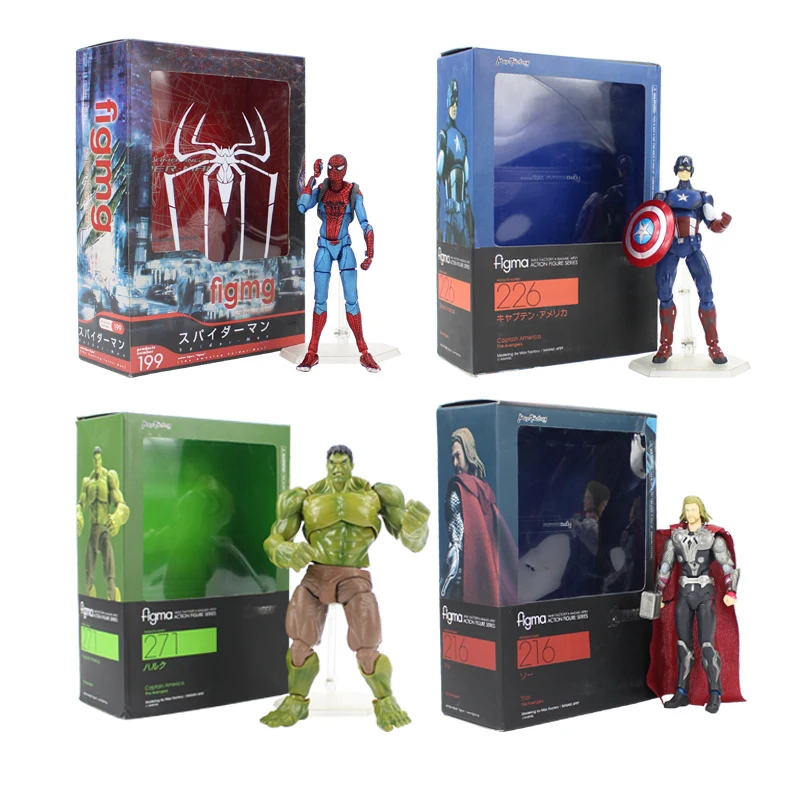 

Marvel Infinity War Avengers Spiderman 199 Captain America 226 Hulk 271 Thor 216 PVC Figure Model Collection Doll Toy Gift