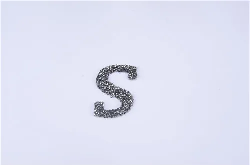 S A-Z, 1 шт., стразы, 3D алфавиты, черный бриллиант, исправление, буквы, мотивы, железные нашивки, аппликация для одежды, шляпы - Цвет: S