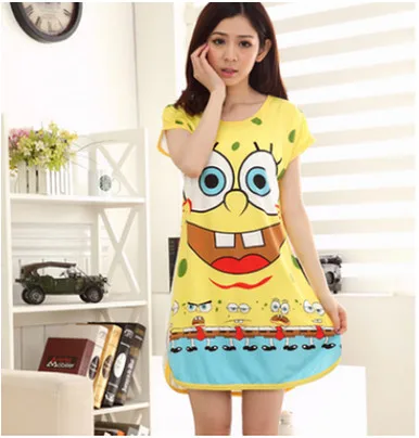 

Новинка 2020, летняя Ночная рубашка в мультяшном стиле, ночная рубашка, пижама, женская одежда для сна, женская ночная рубашка AW7756