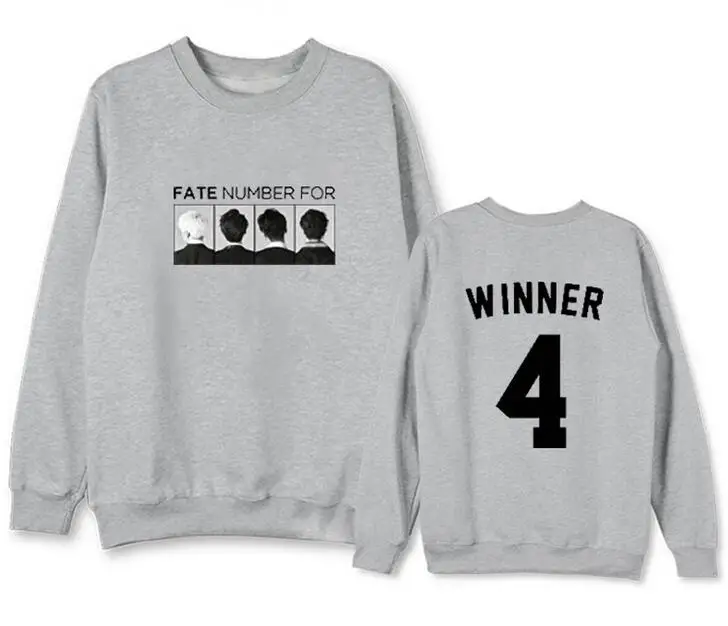 Новый альбом Winner с надписью fate number для принта пуловер круглым вырезом свитшот