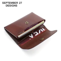 new fashion credit card wallets genuine leather luxury vintage id bus business card case retro mini coin purses small money bag