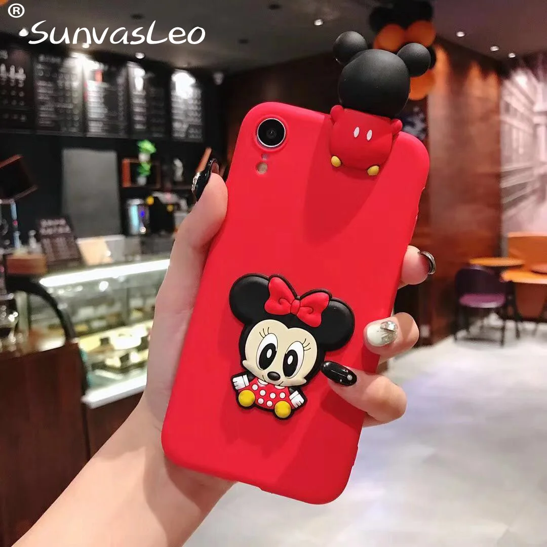 Red Minnie Мягкий 3D чехол для телефона с милыми мультяшными животными для huawei Y5 Y6 Y7 Y9/Prime //P Smart/Honor 9 Lite/Honor10 Lite - Цвет: Red Minnie