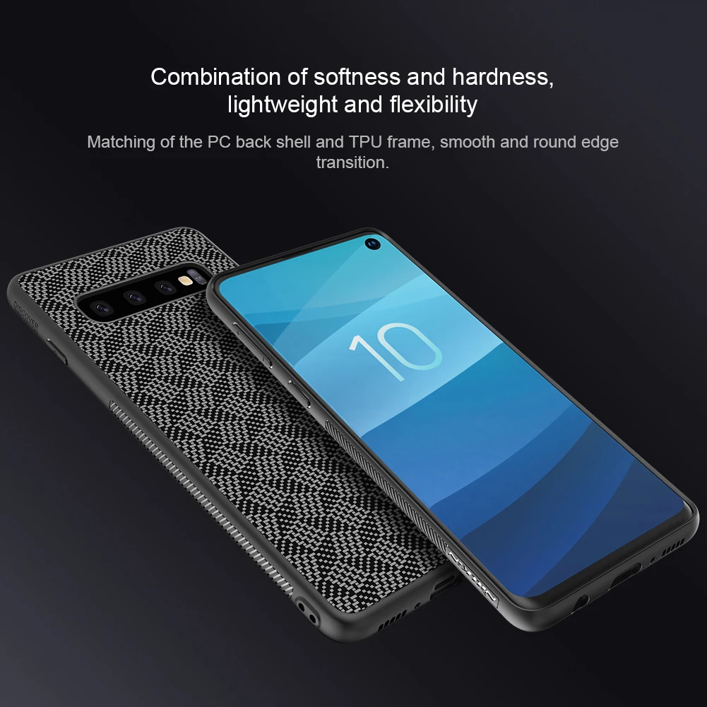 sFor Samsung Galaxy S10 Plus Case S10e Cover Nillkin Synthetic Fiber PP Plastic Carbon For | Мобильные телефоны и