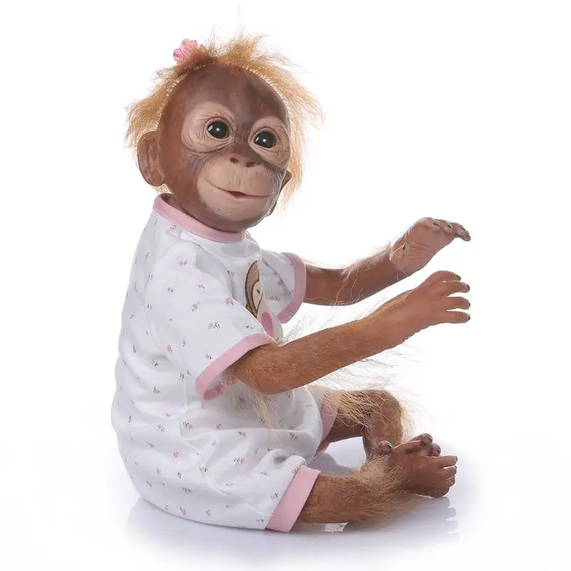 

20 Inch Realistic Doll Soft Silicone Vinyl Newborn Babies Monkey Lifelike Handmade Toy Children Birthday Gifts
