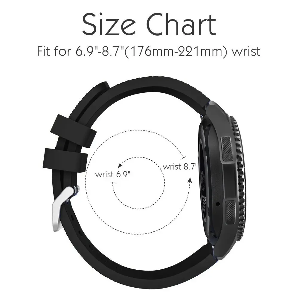 HOKE 22 мм спортивный силиконовый ремешок для Samsung Gear S3 Frontier Band классический