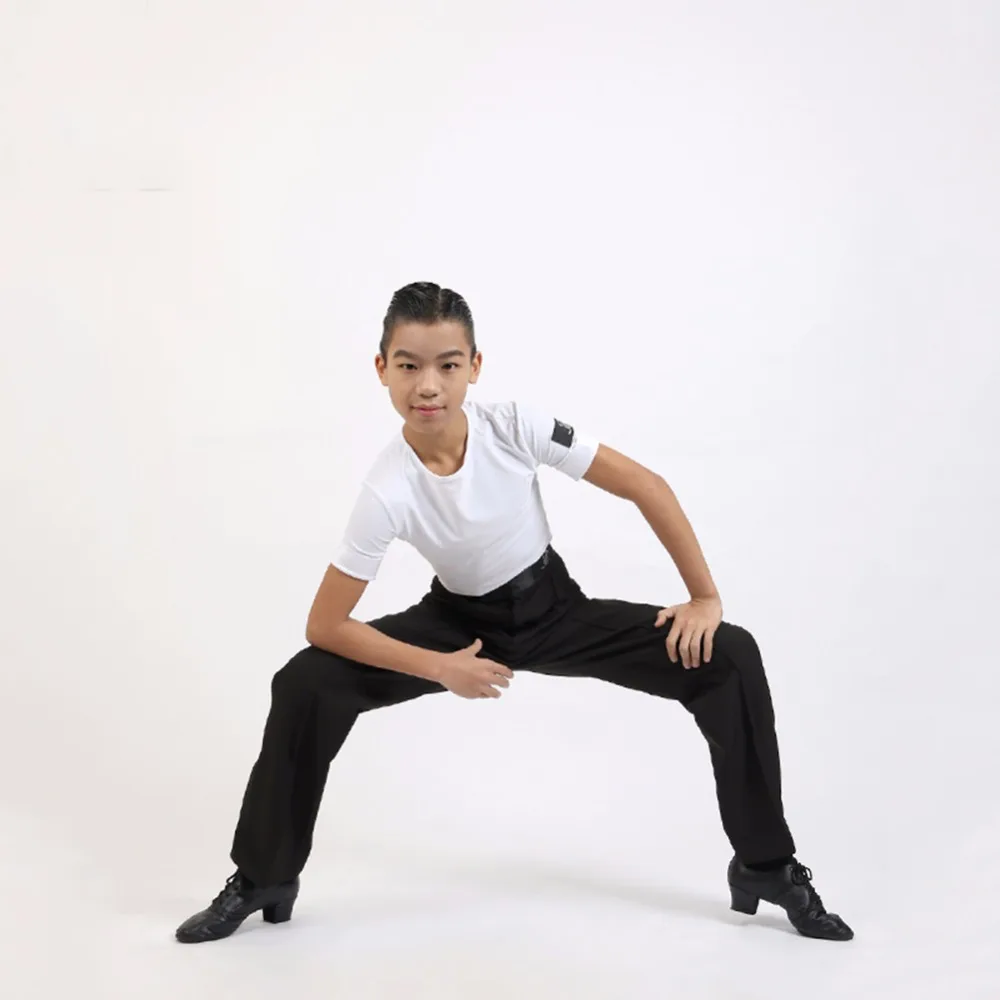 Рубашка нейлоновая для латиноамериканских танцев Черная/белая 10392 | Тематическая