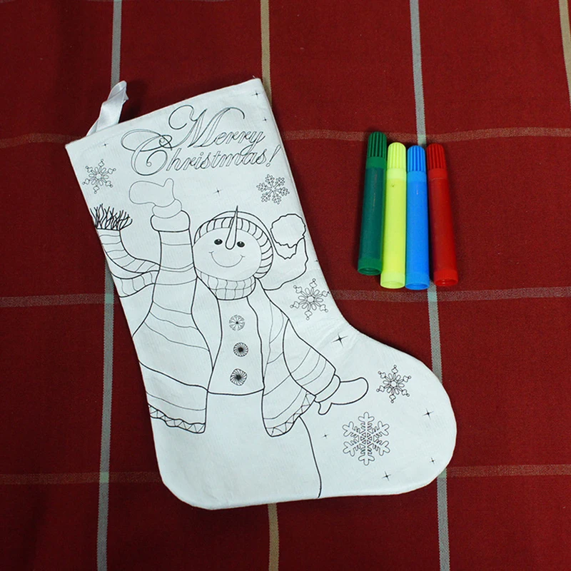 Ручной работы рисунок милый Рождество кулон чулок DIY Носки для девочек украшения