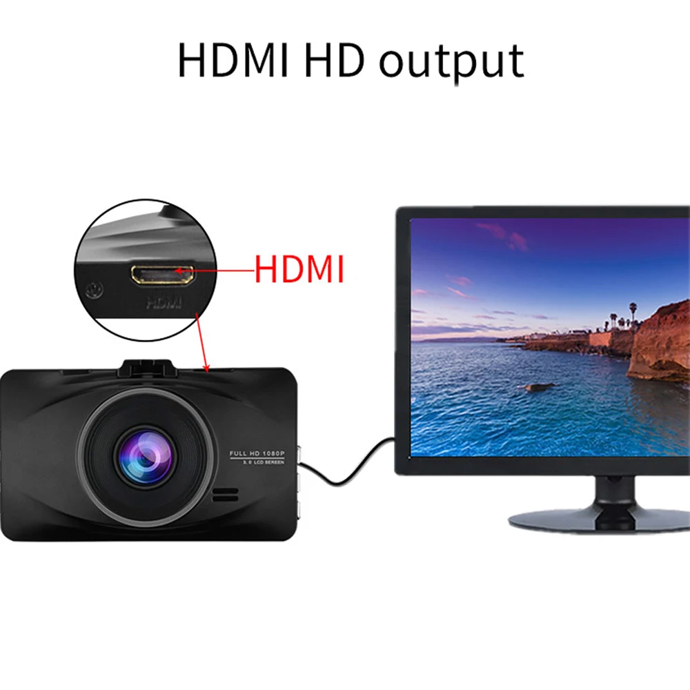 3 0 дюймовый Автомобильный видеорегистратор 1080P Full HD 170 градусов HDMI видеокамера g