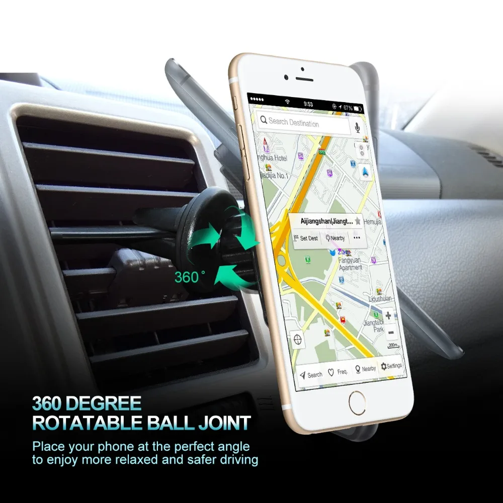 Mpow MCM11 Universal Air Vent Car Mount 360 Degree Phone Holder Magnetic Clip GPS For iPhone X | Мобильные телефоны и