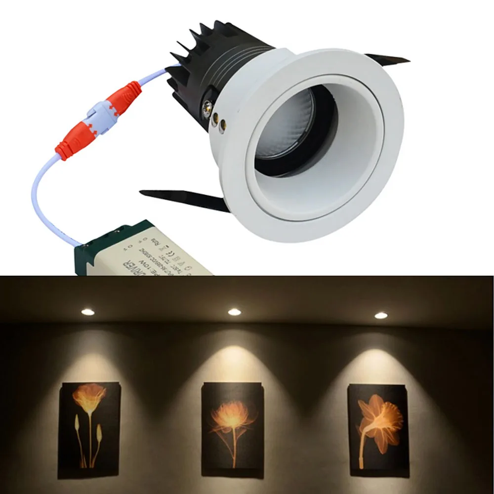 Led лампочка с регулируемой 7 Вт 10 потолочный COB светильник s AC85 265V светодиодные
