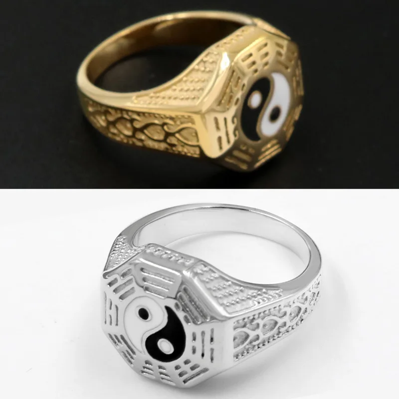 Мужское кольцо из титановой стали в китайском стиле | Украшения и аксессуары