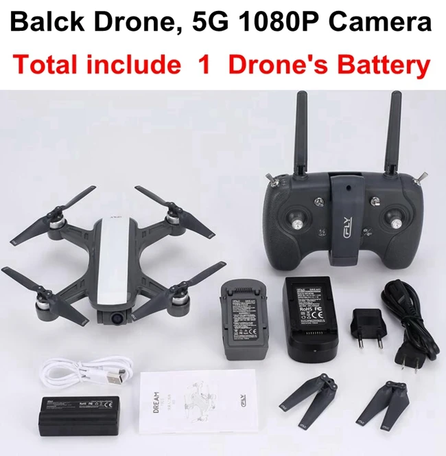 Black Dream Drone 1b C-FLY CFLY Dream gps Радиоуправляемый бесщеточный двигатель 5G вертолет wifi FPV 1080 P HD камера VS syma x8pro x8 р/у вертолет - Цвет: Black Dream Drone 1b