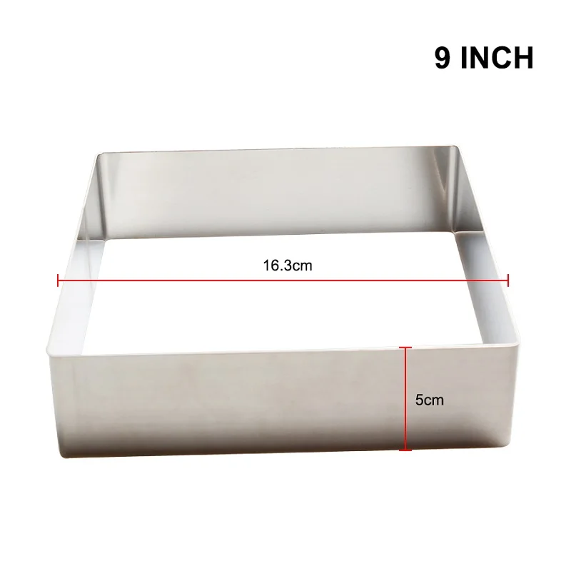 9INCH 10 дюймов/12 дюймов/14 дюймов кольцо квадратной формы для торта помадка торт мусс Форма кольцо для выпечки формы для выпечки инструменты для торта кухня Аксессуары - Цвет: 9INCH