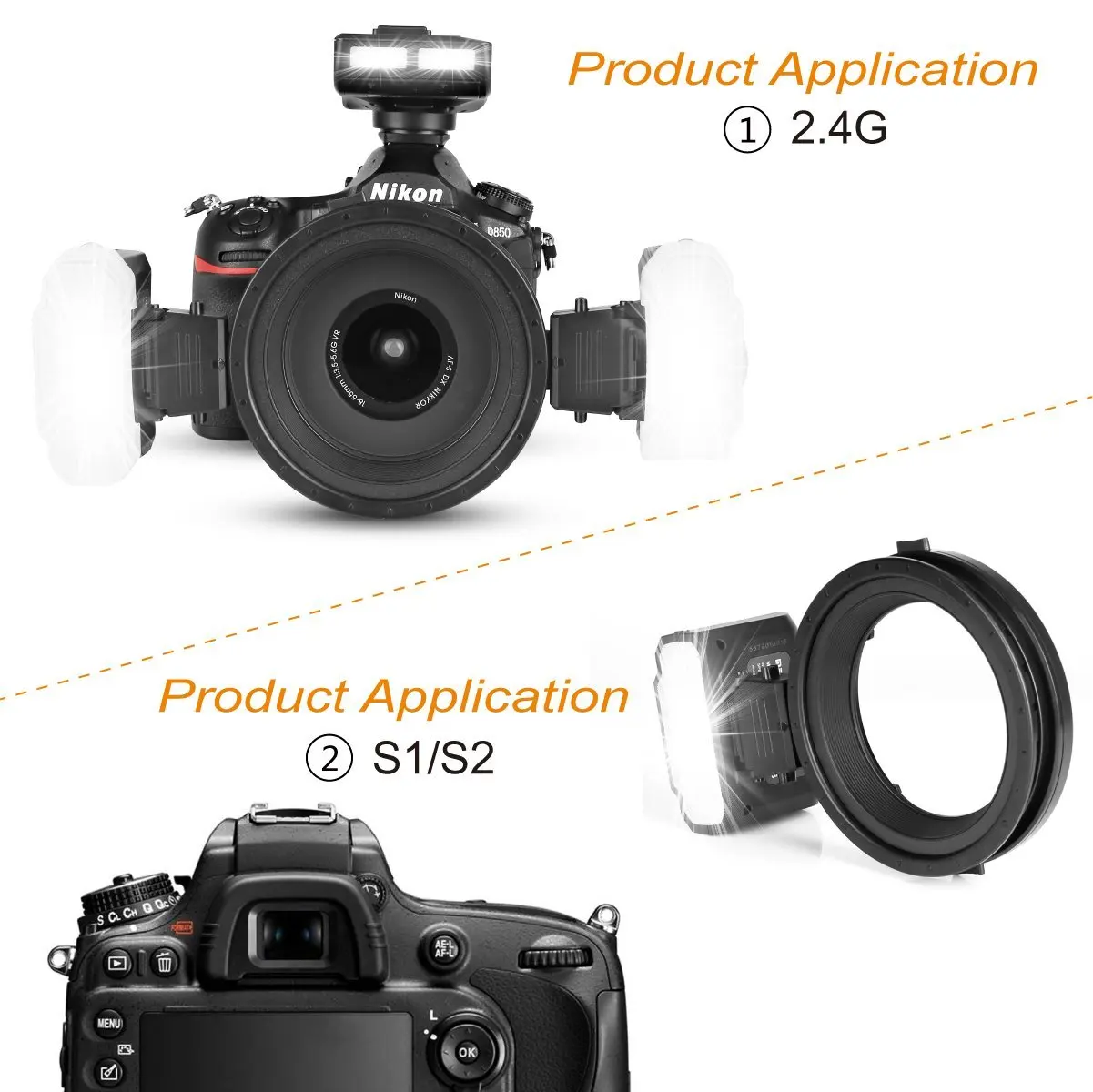 Макро Вспышка Meike MK MT24 Twin Lite 5500K для Nikon D3400 D5300 D7200 D750 D5600 D3200 D7100 D3300 D850 as