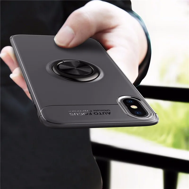 Coque для iphone X чехол кольцо случаях держатель Мягкие TPU Магнитная кузова задняя