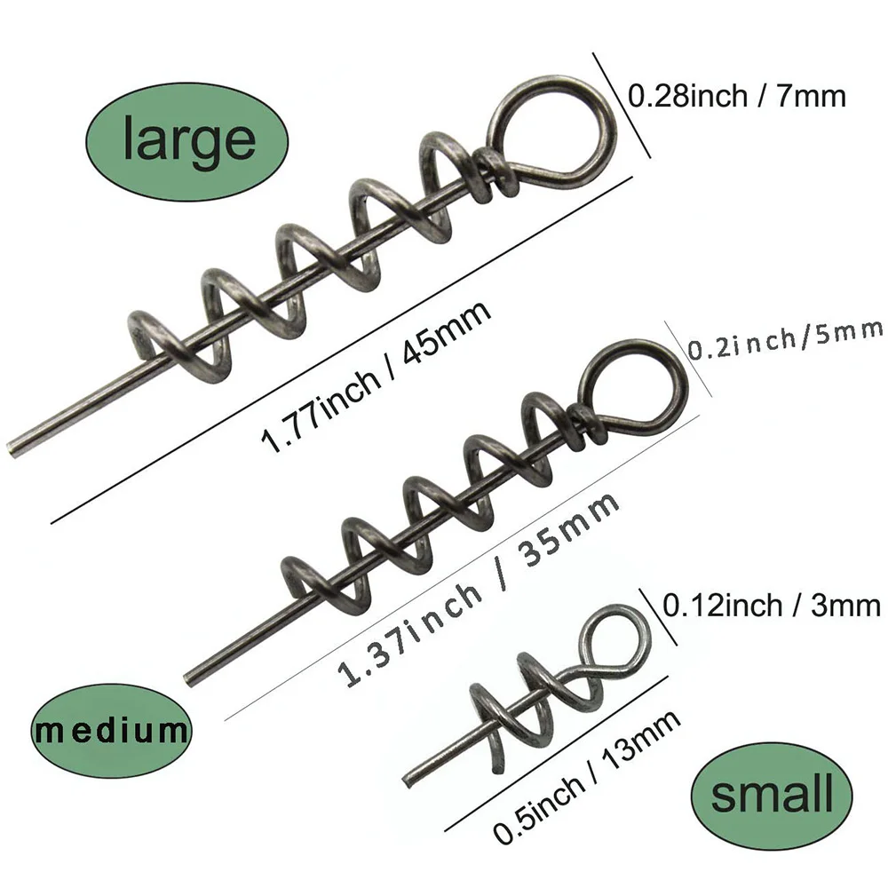 Hyaena 20pcs/lot Assist Soft Baits Hook Lures Pin Spring Twist Fixed Lock Screw Dagger Tools Fishing