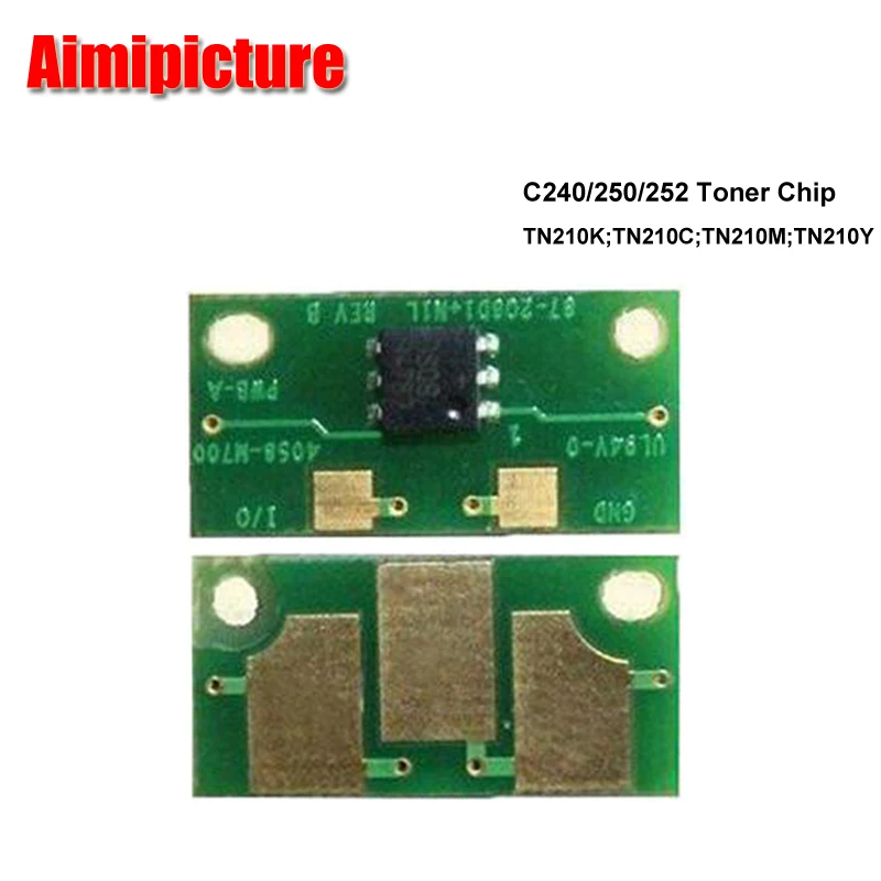 Тонер-чип TN210 C250 C252 C240 BK C M Y для Konica Minolta Bizhub фотокопировальный картридж чип сброса