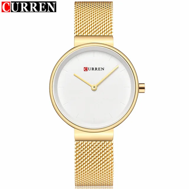 gold white CURREN наручные часы женские часы люксовый бренд сталь женские синие кварцевые женские часы спортивные Relogio Feminino Montre Femme 9016 - Цвет: gold white