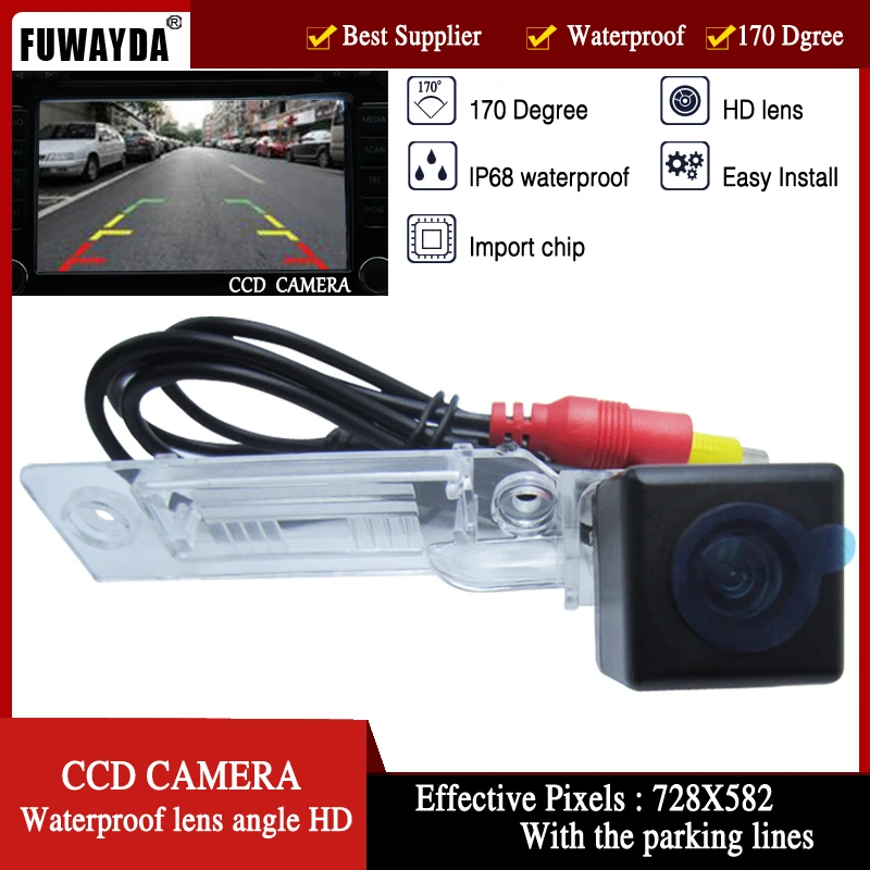 

Автомобильная камера заднего вида FUWAYDA HD, цветная CCD-камера для VW GOLF PASSAT TOURAN CADDY SUPERB /T5 TRANSPORTER/MULTIVAN T5