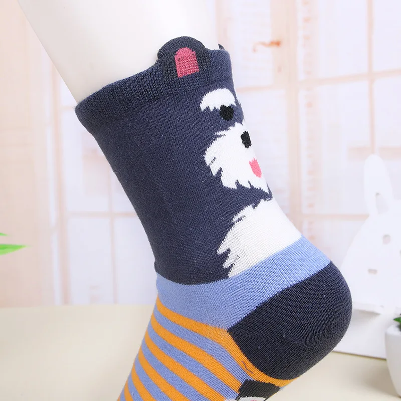 Harajuku мультфильм носки для девочек леди в полоску однотонные хлопковые женщин