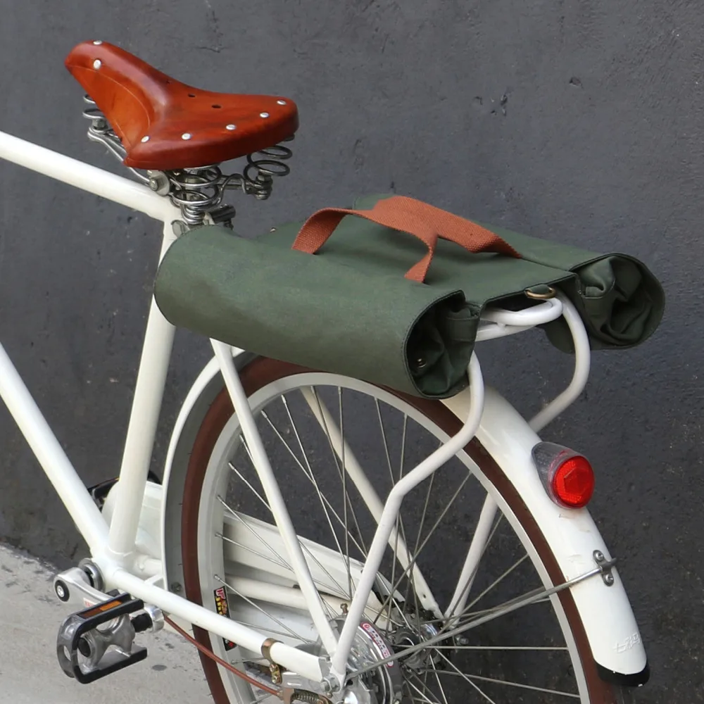 Tourbon винтажное Велосипедное заднее сиденье Pannier велосипедная задняя стойка багажник для велосипеда багаж две сумки для хранения 23л водоотталкивающий воск холст