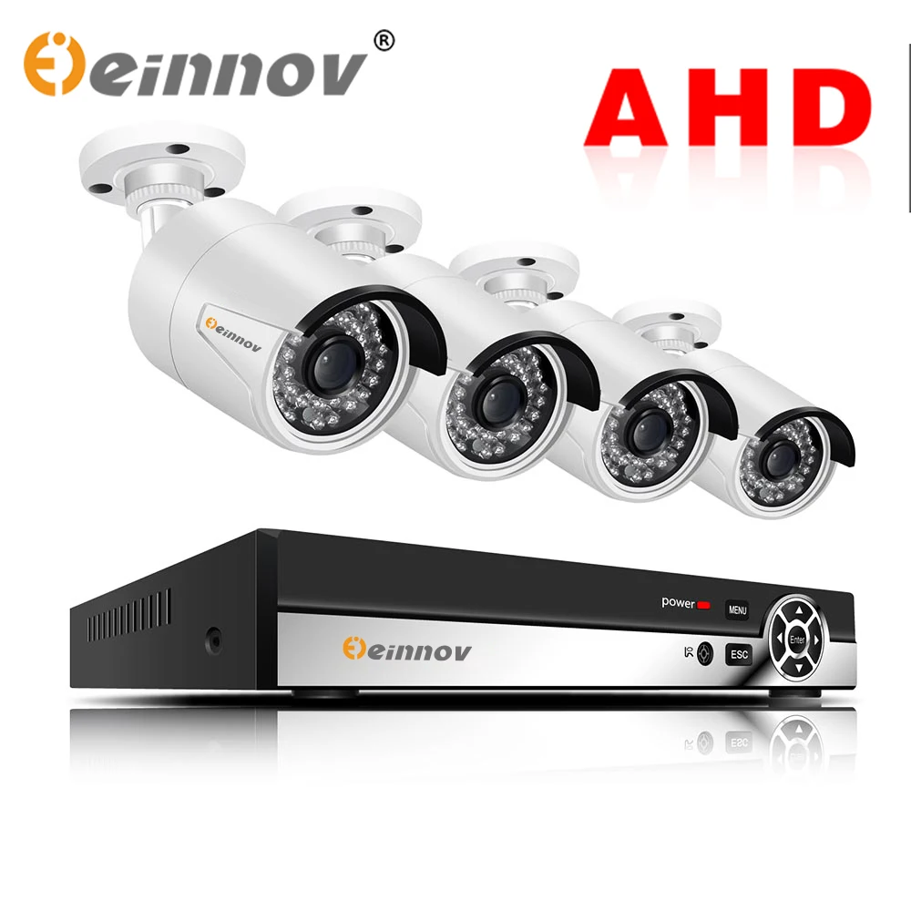 Einnov наружная cctv 4 камера видеонаблюдения Система Комплект ahd dvr камеры наблюдения