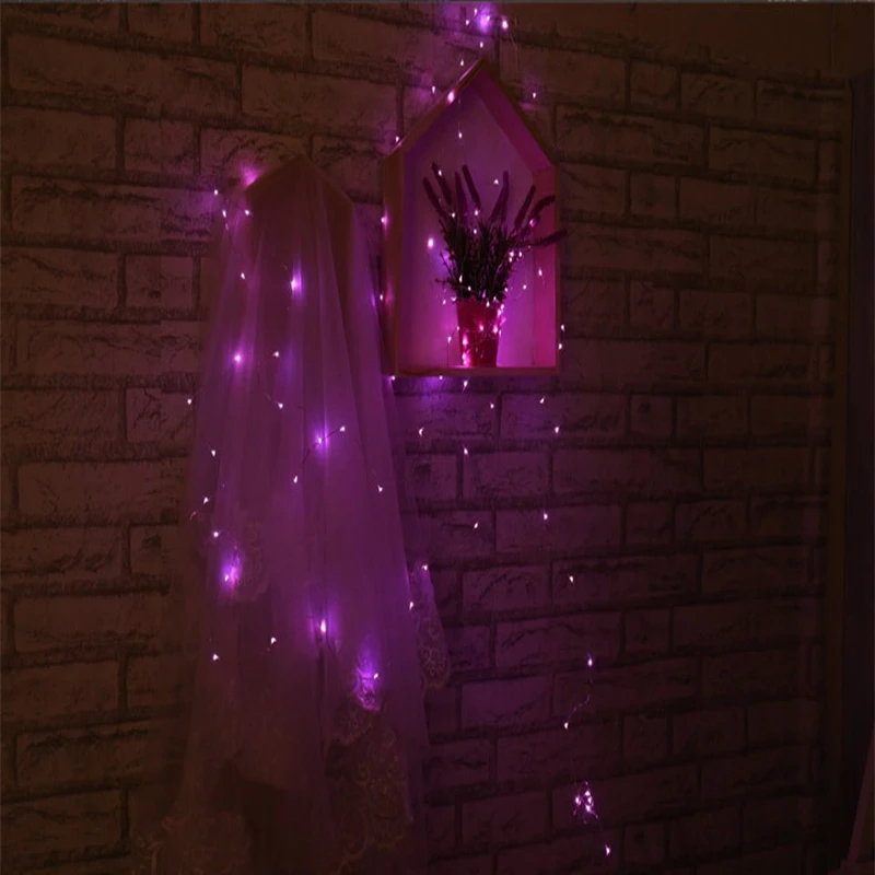 2 м медная серебряная проволока светодиодная гирлянда яркое праздничное