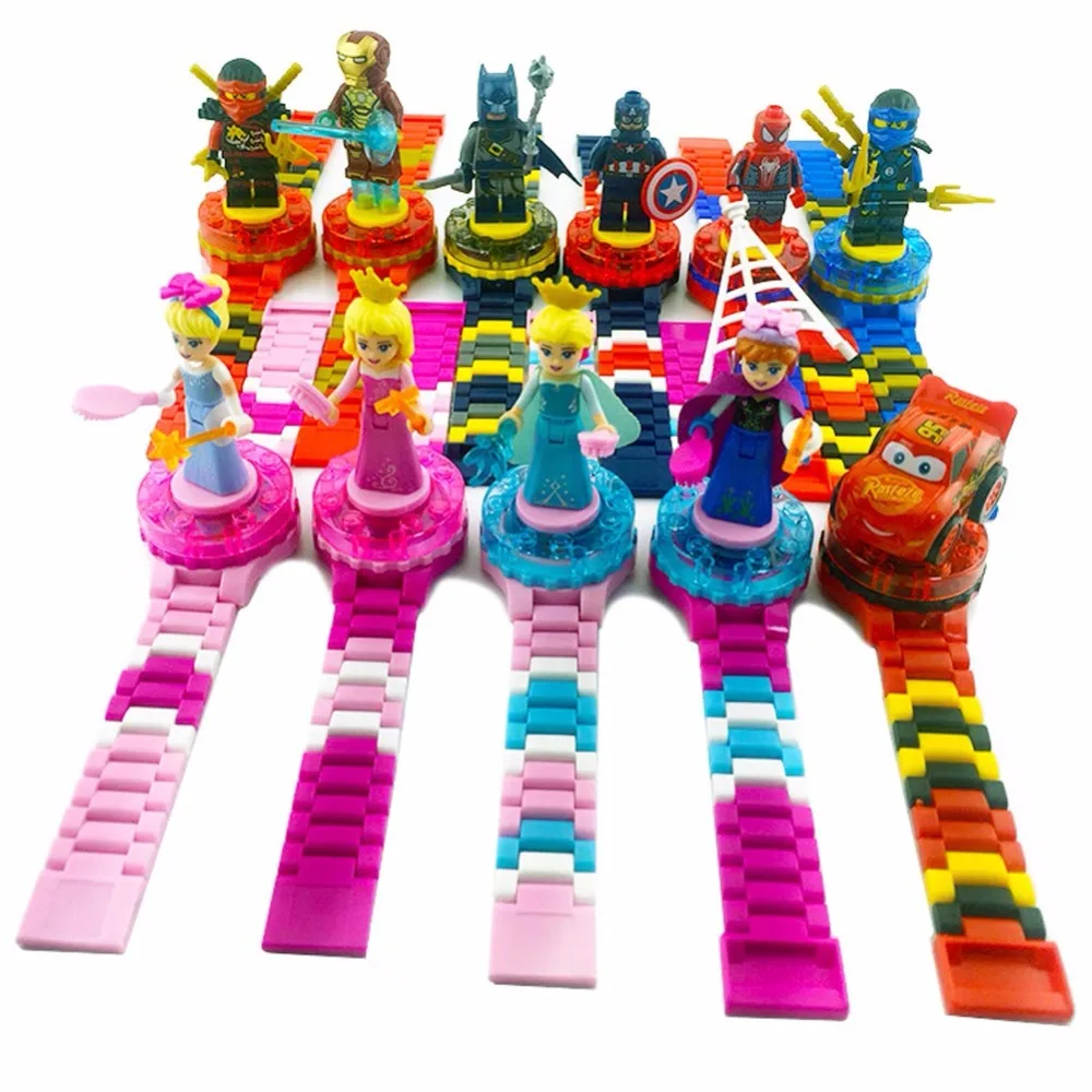 Принцесса строительные блоки часы Кирпичи совместимы с legoingly Ninjagoed снег Анна