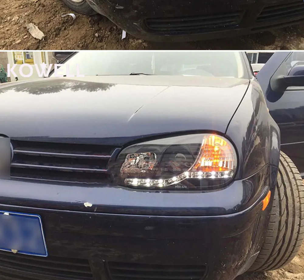 Чехол для автомобиля KOWELL Golf 4, 2004, 2005, 2006, 2007, 2008, фары, СВЕТОДИОДНЫЙ DRL Объектив, двойной луч, ксенон